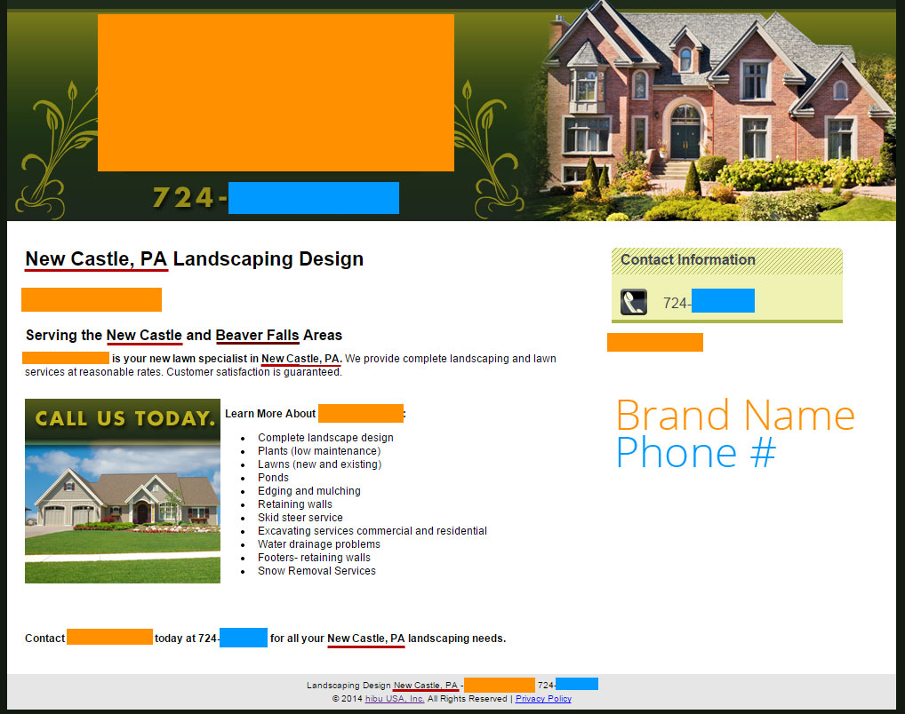 New Castle Landscaping SEO Audit for 16101