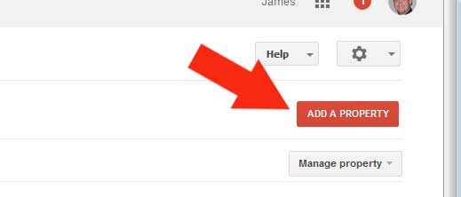 Google Webmaster Tools - Add a property button